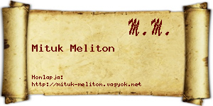 Mituk Meliton névjegykártya